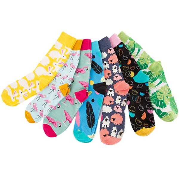 Herrensocken 10 Paare/Lot bunt und Damen High Tube Tide Happy Großhandel Easter Egg Series Sports Crew