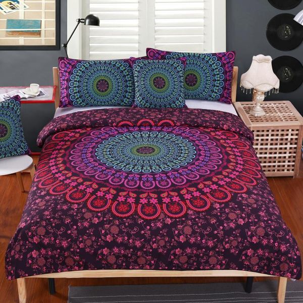 Set di biancheria da letto Set di mandala della Boemia Decorazioni per la camera da letto Ragazzi Ragazze Regalo Copripiumino Copripiumino 2/3 pezzi con federa