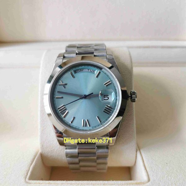 Kalender hervorragende Qualitäts -Mens Watch BPF 40mm 228236 Edelstahl Präsident Ice Blue Dial 2813 Bewegung Mechanische automatische Uhren Herrengelenkscheine