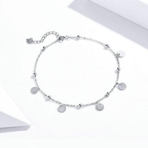 Tornozeleiras bola pequena bola 925 Sterling Silver Anklet Chain Summer Summer Jewelry Presente Charm de praia Id 40285