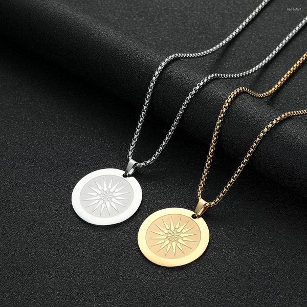 Anhänger Halsketten CHENGXUN Minimalistische Stern Halskette Gold Für Männer Frauen Edelstahl Gravierte Charm Box Kette Geschenk