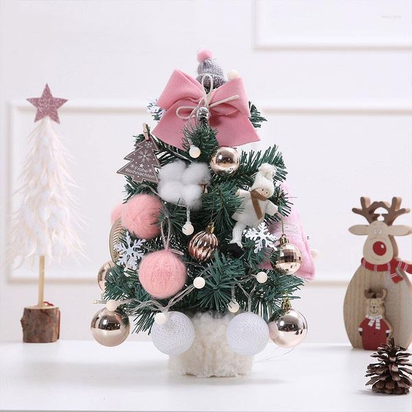 Weihnachtsdekorationen, koreanischer Stil, Mini-Baum, Desktop-Dekoration, Ornamente, LED, handgefertigt, DIY, Zuhause, gute Dinge