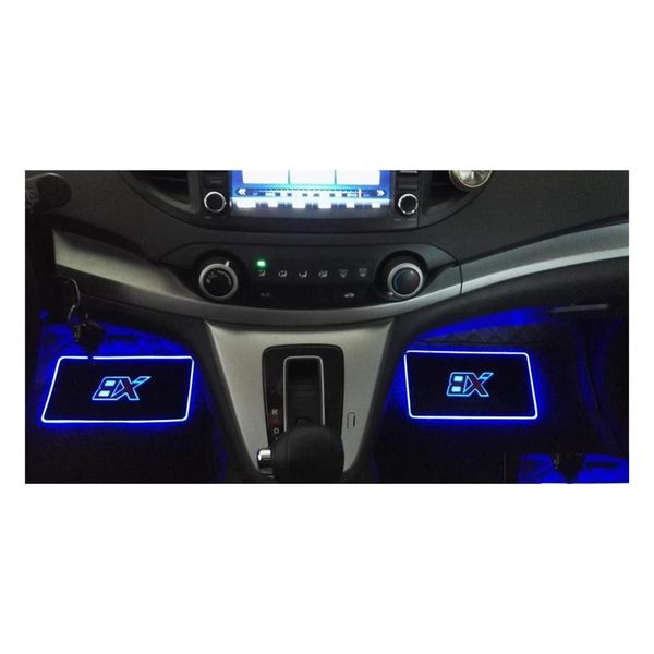 Dekorative Lichter Pampse 4 Stück Auto-Innenraum-Atmosphärenlampe Fußmatten LED-App-Steuerung Farbf-Blinklicht RGB mit Fernbedienung Drop Del Dhfgv