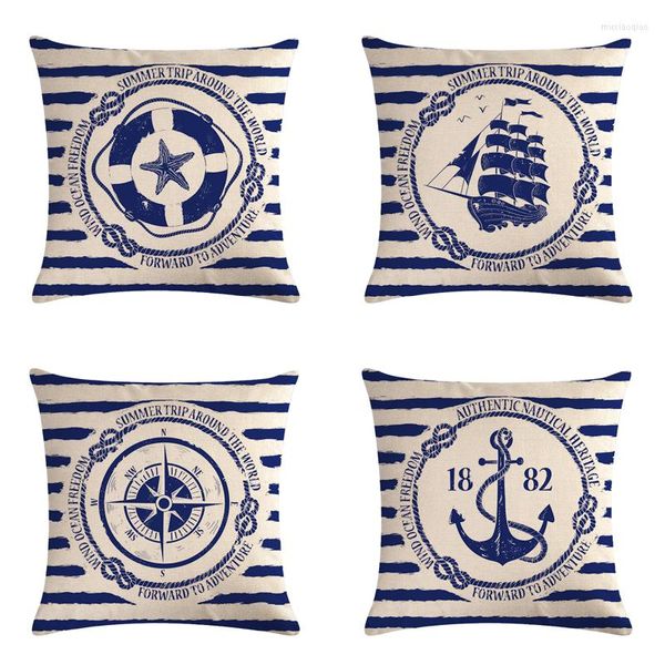 Cuscino Cartoon Ship Timone in cotone e lino copriletto Cover per la casa Cuscini decorativi per divano 45 cm