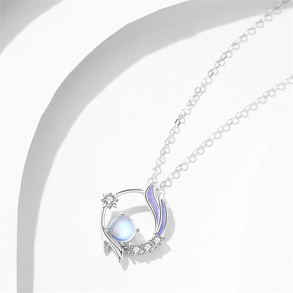 Подвесные ожерелья, продающие чистые 925 серебряных серебряных украшений Чанг'ан Ожерелье мечты Love Shiny Crystal Women Gritled
