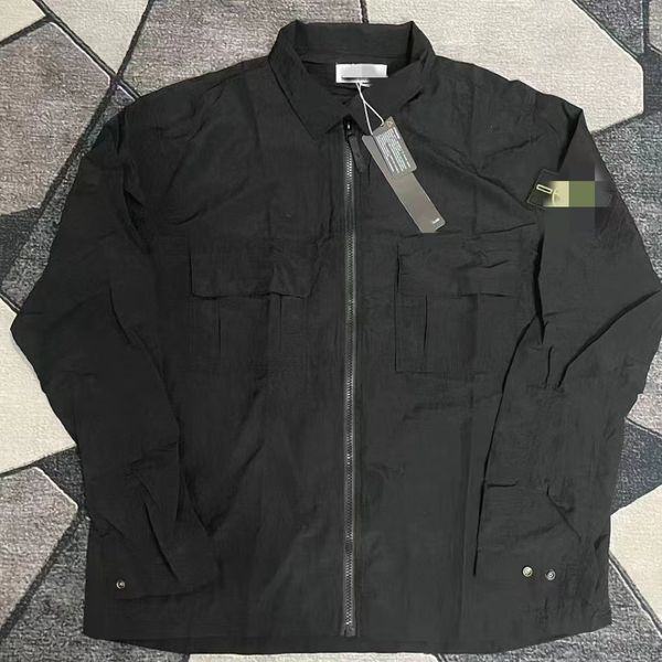 Designer Stone para casais jaqueta relâmpago camisa de metal nylon funcional protetor solar casual wear moletom versão superior