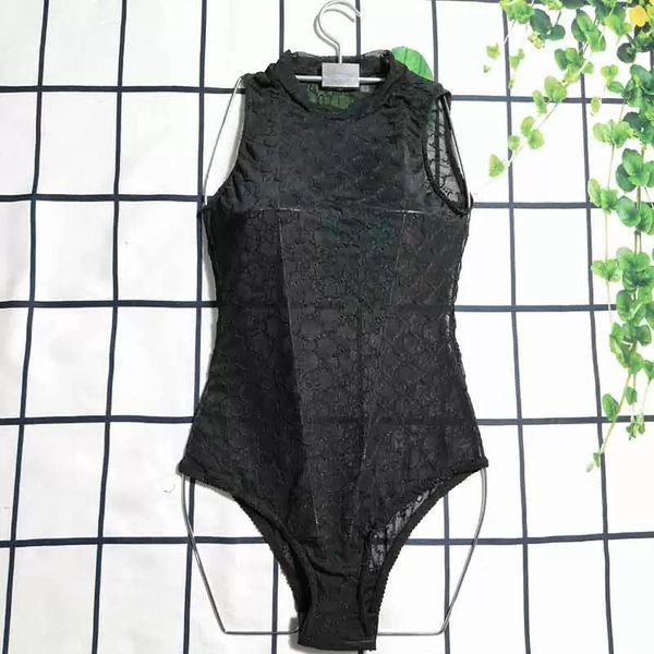 Dantel Bodysuit Yüzme Giyim Tulum Silah Kolsuz Boş Bodysuits Siyah Moda Siyah Dantel Mayo Takım Yaz Mayo Kadınlar İçin Tek Parça