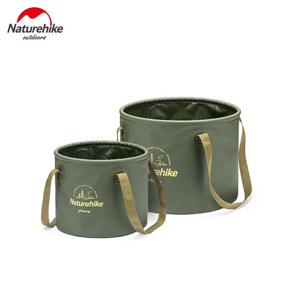 Borse da esterno Naturehike Campeggio portatile 10L/20L Secchio d'acqua Ultraleggero Pieghevole Rotondo Bacino da pesca Picnic Lavabo di stoccaggio