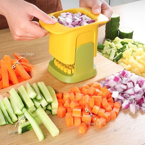 Ferramentas de vegetais de frutas Multifuncionais Fritas French Cutter House Hand Pressão cebola Dicer Pepino Flicer de batata cozinha 230221