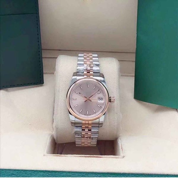 Klassische Pink Lady Mechanical Automatic Watch 31 36 41mm mit leichter Außenring Edelstahl Armbanduhr Fashion Männer Uhr Master Uhr