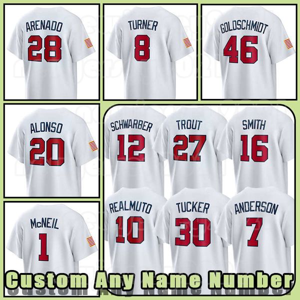 Tim Anderson 2023 Dünya ABD Beyzbol Forması Trea Turner Cedric Mullins Mark DeRosa Will Smith Miles Mikolas Adam Wainwright Mike Trout Bobby Witt Jr. Nolan Arenado