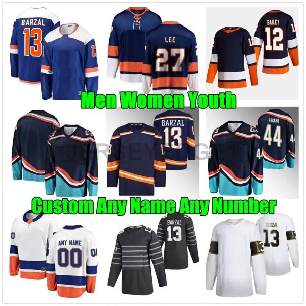 2022-23 ters retro hokey formaları Noah Dobson Adalıları Anthony Beauvillier Oliver Wahlstrom Johnny Boychuk Özel Dikişli Jersey