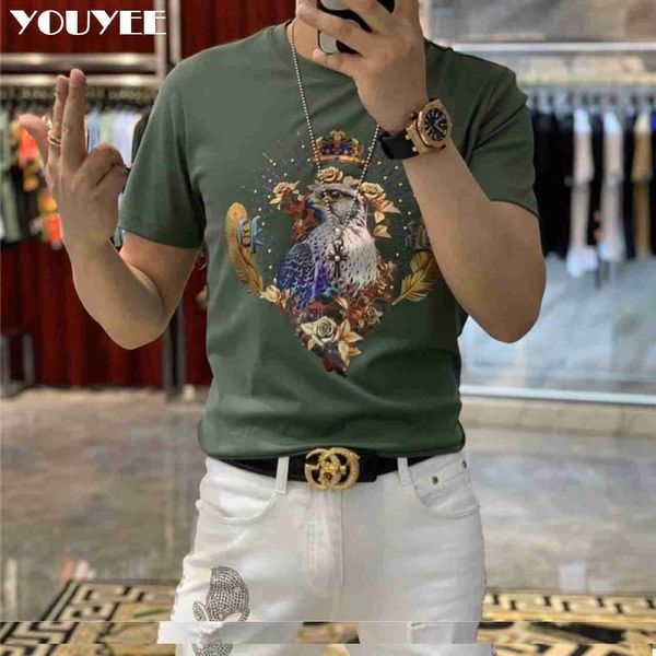 Мужская футболка мужская футболка Mercerized Cotton Europe Style 2021 Летняя новая модная марка