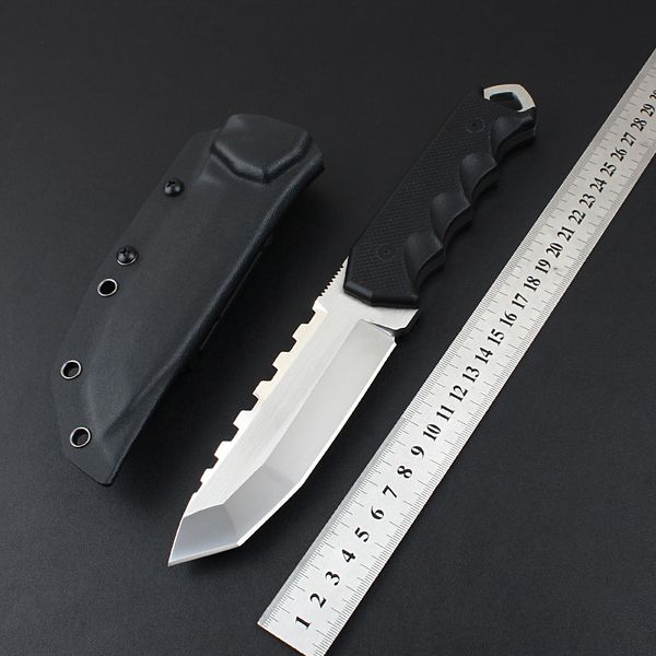 1 Pz H2321 Coltello dritto di sopravvivenza forte VG10 Lama Tanto satinata Full Tang G10 Maniglia Coltelli da caccia a lama fissa per campeggio esterno con Kydex