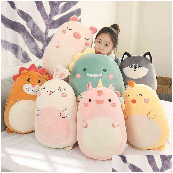 Dolls de pel￺cia Pillow Toy Toy Animal Kawaii Dinosaur Lion Soft Big Almofada de pel￺cia Presente dos namorados para crian￧as Drop Drop Delivery Toys Dh2am