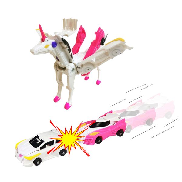 Objetos decorativos Hello Carbot Unicorn Mirinae Prime Unity Series Transformation Transforming Action Figura Robô Veículo Carradeamentos de brinquedos de carro 230221