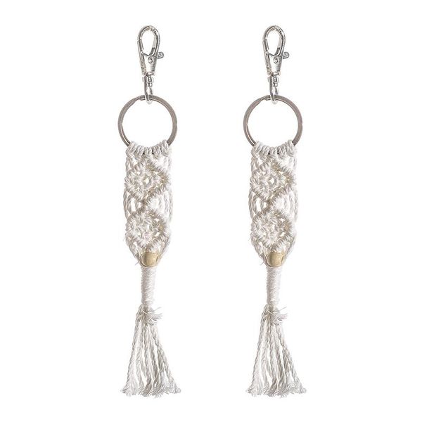 Portachiavi Mini Macrame Bag Charms con nappe Accessori artigianali per portachiavi auto Portafoglio Decor Gift