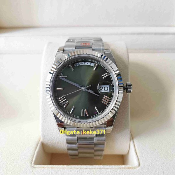 Mükemmel Erkekler İzler 228239 40mm Paslanmaz Çelik 904L Safir Yeşil Roma Dial Sapphire Cam Cal.3255 Otomatik Mekanik Erkekler İzle Mr Hollwatches