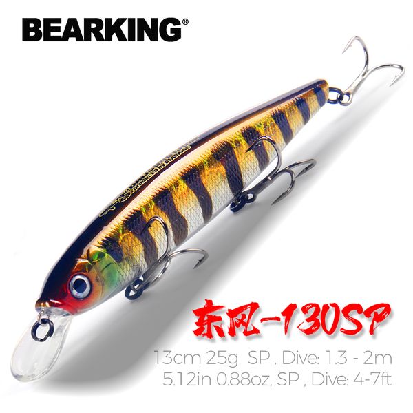 Ami da pesca Bearking 13cm 25g Palline di tungsteno modello long casting esche da pesca hard bait dive 13 2m qualità minnow professionale 230221