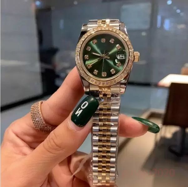 Mit Box Lady Watch President Diamond Lünette Muschelgesicht Damen Datejust Uhren Jubilee 2813 Edelstahluhren Niedrigster Preis Automatisches mechanisches Handgelenk Geschenk