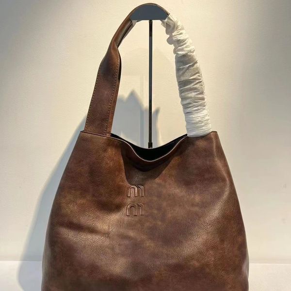 borsa Totes Borsa da donna due miu Cerniera hobo in vera pelle Spalla singola Tote bag di alta qualità borsa a lato singolo A3