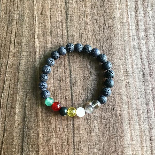 Strand 7 Chakra da 8mm perline colorate perline colorate bracciale singolo lap polino mala gol di gioielli yoga per coppie