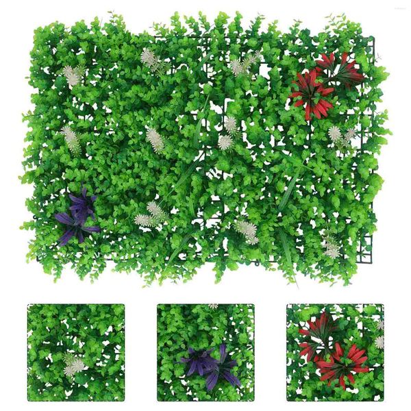 Flores decorativas painéis de parede Hedge Greenery Boxwood Backdrop Cenário Artificial Cerca Verde Decoração de Privacidade Falsa Cobertura de Fencea simulada