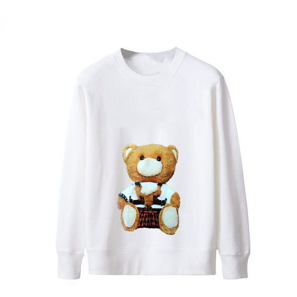 Designer di felpe da donna Mosca Cartoon Bear Stamping Warm Pure Pure Cotton Minimalist Style Moschinno Pullover Spring Hoodie Street Octerwear Casual Tops 861