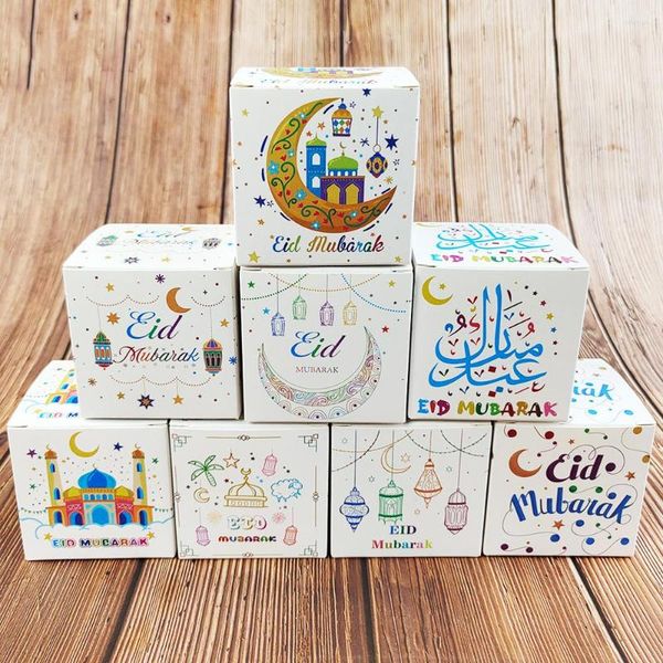 Подарочная упаковка 5/10pcs Ramadan Box Eid Mubarak Candy Cookie Boxes для детской упаковки Украшения 2023
