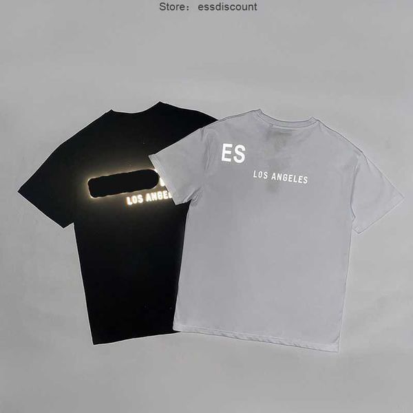 Fashion ESS Designer T-Shirt Los Angeles Sommer Herren T-Shirts Limited Kurzarm Reflektierende Buchstaben T-Shirt für Männer und Frauen