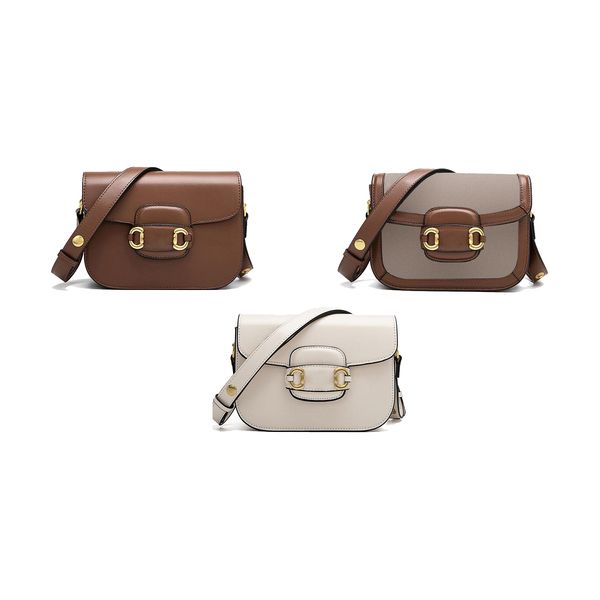 Damen Ähnliche 602204 Klassische Mode-Satteltaschen Herren Horsebit 1955 Cleo Canvas gebürstete Tote-Clutch-Tasche Luxuriöse Designer-Schulter-Umhängetasche mit Hufeisenverschluss