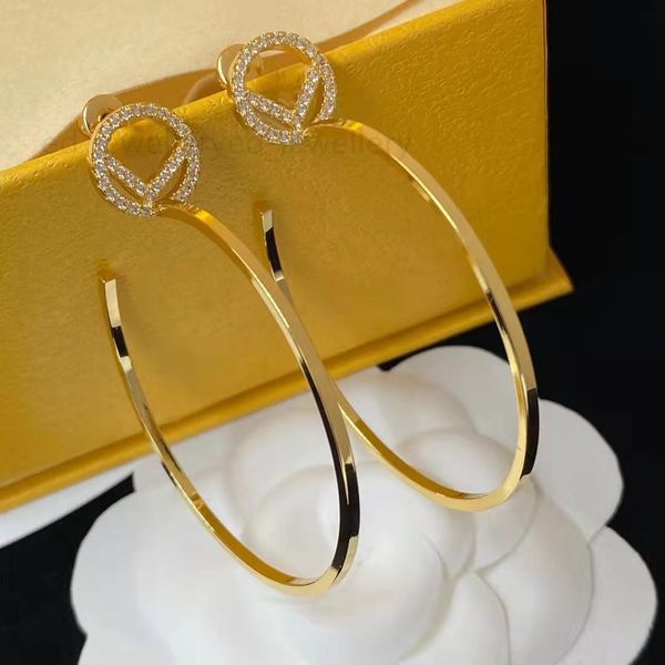 Designer di marca di lusso di alta qualità HOOP lettera d'oro con orecchini f gioielli da regalo per sposi da donna in argento 925