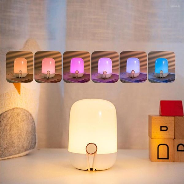 Luci notturne LED Lampada tattile in silicone USB Ricaricabile Stepless Dimmerabile Nightlight Kids Baby Bedroom Desktop Decor Regalo di Natale