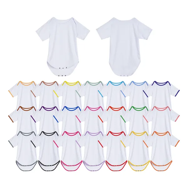 Sublimazione bianca Baby Onsies Forniture per feste Trasferimento di calore in bianco Cotone Feel Abbigliamento per bambini Abbigliamento genitore-figlio fai-da-te 0-24 mesi