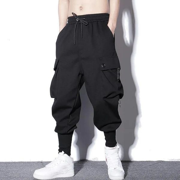 Calças masculinas Harem Harem Men Cargo Troushers Hip Hop Outdoor Casual Comprimento do tornozelo Pant Fashion Streetwear Pockets 230221