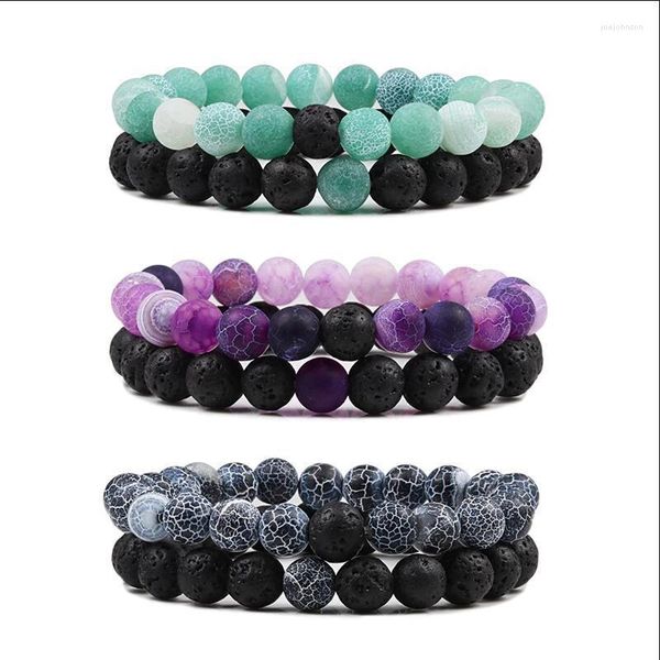 Bracelets de charme lava rocha vulcânica Óleo essencial pulseira natural agitada de átomo feita à mão jóias de jóias