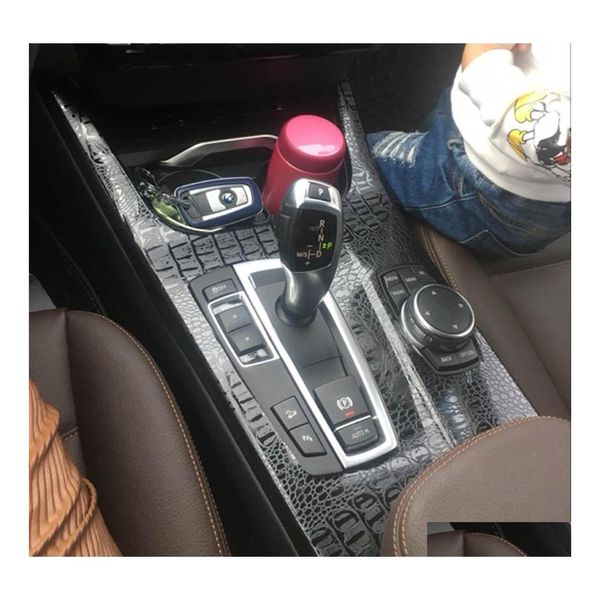 Adesivos de carro Carstyling 3D/5D Fibra de fibra de carbono Console Center Console Alterar Decalques de Moldagem para X3 F25 X4 F26 201117 Drop Dhgdy