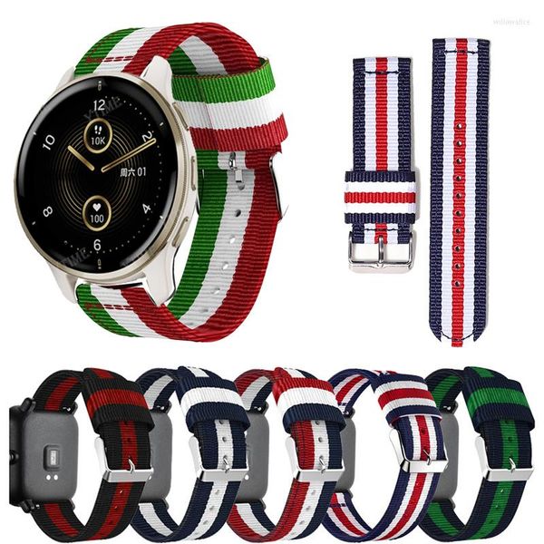 Assista Bands para Garmin Venu 2 Plus/Sq Bracelet Nylon Pulseiro Strap Vivoactive 4 3/Forerunner 645 245 158 55 20mm 22mm Watchband Bandana