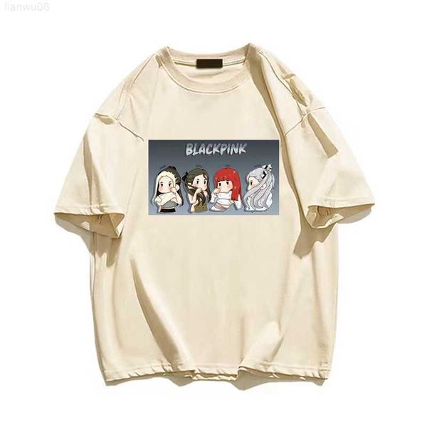 T-shirt da uomo New Summer Uomo stile coreano TShirt Cotton Pop Group T-shirt da donna Anime Print Vintage manica corta Abbigliamento da uomo Spedizione gratuita Z0221