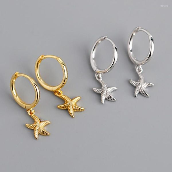 Brincos de argolas 2023 Jóias coreanas Jóias de jóias de ouro prateado minimalista minimalista Starfish brio Masculino piercing para mulheres