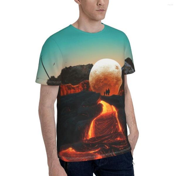 T-shirt da uomo Promo Baseball Lava Tonga Volcano T-shirt Novità Camicia da uomo Stampa Cool Tees Tops Taglia europea