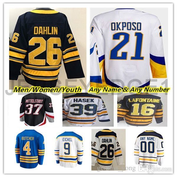 26 Maglie da hockey Rasmus Dahlin Buffalo Tage Thompson Alex Tuch Jeff Skinner Victor Olofsson Casey Mittelstadt Kyle Okposo Craig Anderson Dylan Cozens Lyubushkin