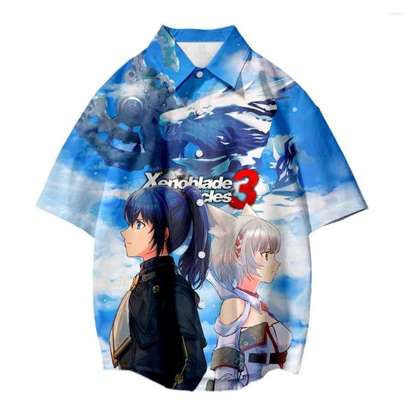 Camisetas masculinas Xenoblade Chronicles 3 Merch 3D Camisa de manga curta Summer Mulheres/homens de rua quimono