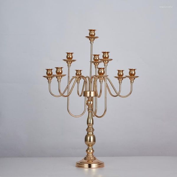 Decorazione per feste Candelabri in metallo Candeliere a 10 teste Centrotavola per matrimoni Centrotavola di lusso Portacandele Supporto per pilastro Decorazioni per piombo stradale