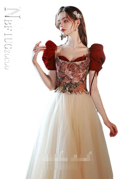 Vestidos de festa Quinceanera Bubble Manga Bordado vintage vestido medieval Princesa Renaissance Vestido Rainha 230221