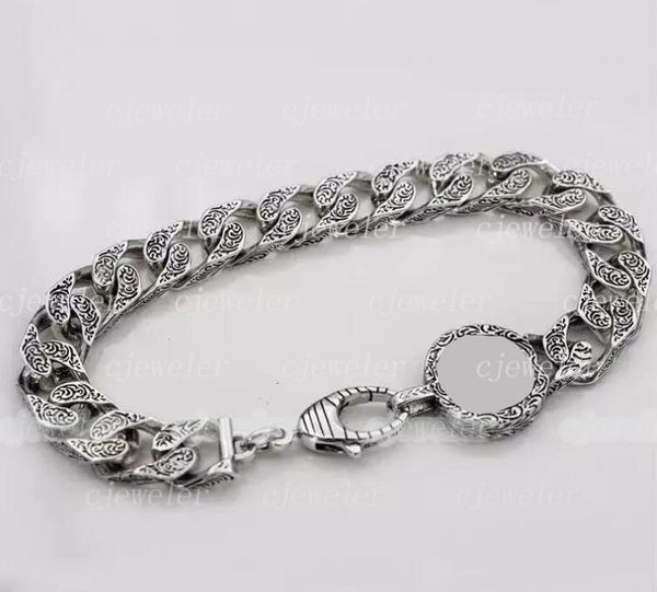 Charm Gu Bilezikler Tasarımcı Mektubu G Rattan Çim Desenli Gümüş Bilezik Vintage Erkek Kadınlar İçin Yapılır Bijoux Cjewelers