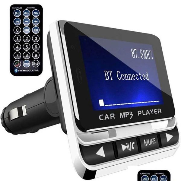 Bluetooth Car Kit Mp3 Trasmettitore Fm Lettore Muisc con le mani Supporto wireless Tf Card Linein Aux Fm12B Drop Delivery Cellulari Motorcy Dhx3Q