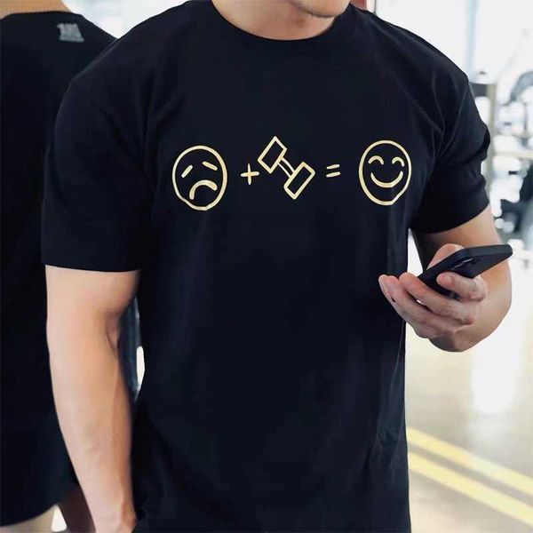 Männer T-Shirts Gym Fitness Männer T-shirts Lustige Grafik Druck Übergroßen Sommer 100 Baumwolle T-stück Große Größe Kurzarm Frauen T Shirt Kostenloser Versand Z0221