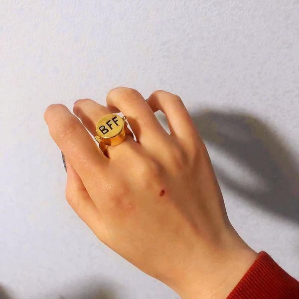 Anelli a grappolo DUOYING Fashion BFF Ring Personalizzato Friend Forever Cute Anime Apertura estetica per regalo di anniversario