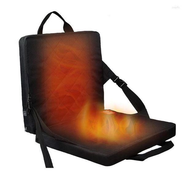 Halılar 38x34x34cm ısıtmalı koltuk yastık ayarlanabilir sandalye ped sıcak portatif pedler ev ve ofis için sırt desteği ile